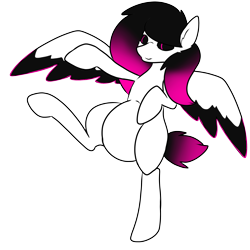 Size: 3000x3000 | Tagged: safe, artist:mimicryfluffoarts, derpibooru import, oc, oc only, oc:shy art, pegasus, pony, belly, bipedal, female, mare, simple background, smiling, standing, standing on one leg, transparent background