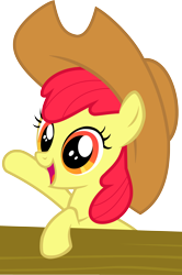 Size: 2652x3987 | Tagged: safe, artist:irisiter, derpibooru import, apple bloom, earth pony, female, filly, hat, raised hoof, raised leg, simple background, solo, transparent background, vector