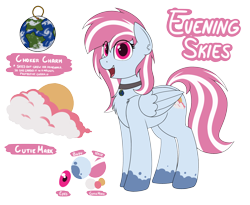 Size: 2800x2300 | Tagged: safe, artist:ponynamedmixtape, derpibooru import, oc, oc only, oc:evening skies, pegasus, pony, choker, collar, female, jewelry, macro, mare, necklace, reference sheet, simple background, solo, transparent background