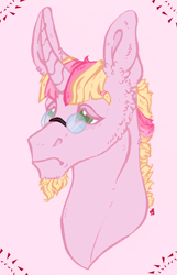 Size: 1604x2488 | Tagged: safe, artist:skior, derpibooru import, oc, pony, unicorn, bust, male, portrait, sad, solo, stallion