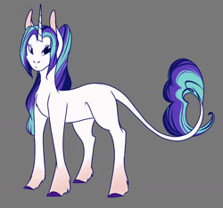 Size: 1640x1536 | Tagged: safe, artist:artfestation, derpibooru import, oc, oc only, pony, unicorn, gray background, horn, leonine tail, magical lesbian spawn, male, not shining armor, offspring, parent:princess celestia, parent:rarity, parents:rarilestia, simple background, solo, stallion, unicorn oc