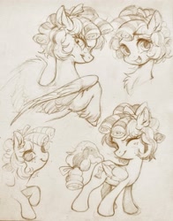 Size: 3427x4367 | Tagged: source needed, safe, artist:paipaishuaige, derpibooru import, cozy glow, pegasus, cozybetes, cute, female, filly, sketch, solo, traditional art, wings