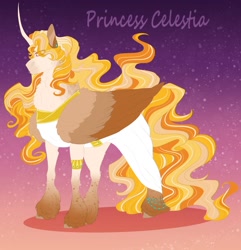 Size: 1930x2000 | Tagged: safe, artist:inisealga, derpibooru import, princess celestia, alicorn, redesign, simple background