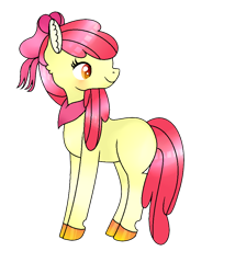 Size: 868x1012 | Tagged: safe, artist:lilywolfpie-yt, derpibooru import, apple bloom, earth pony, female, filly, neckerchief, simple background, solo, transparent background