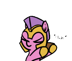 Size: 457x386 | Tagged: safe, artist:neuro, oc, oc only, earth pony, pony, animated, armor, d20, dice, earth pony oc, female, gif, guardsmare, helmet, hoof shoes, mare, nat 1, royal guard, simple background, solo, text, transparent background