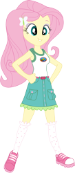 Size: 1664x3826 | Tagged: safe, artist:marcorulezzz, derpibooru import, fluttershy, equestria girls, legend of everfree, camp everfree outfits, female, hand on hip, simple background, smiling, solo, transparent background