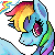 Size: 50x50 | Tagged: safe, artist:dashleigh, derpibooru import, rainbow dash, pegasus, pony, bust, eyelashes, pixel art, simple background, smiling, solo, transparent background