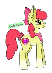 Size: 718x1002 | Tagged: safe, artist:sammysardine, derpibooru import, apple bloom, earth pony, bow, female, filly, neckerchief, solo, tail bow