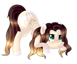 Size: 1280x1072 | Tagged: safe, artist:cindydreamlight, derpibooru import, oc, oc only, oc:cindy, pegasus, pony, face down ass up, female, mare, pegasus oc, simple background, smiling, solo, transparent background