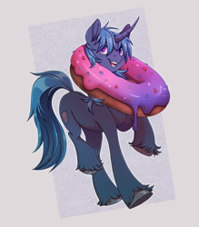 Size: 1600x1828 | Tagged: safe, artist:1an1, derpibooru import, oc, oc only, pony, unicorn, dessert, donut, food, happy, open mouth, solo