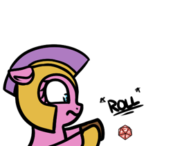 Size: 457x386 | Tagged: safe, alternate version, artist:neuro, oc, oc only, earth pony, pony, armor, blue eyes, d20, dice, ears, earth pony oc, female, floppy ears, guardsmare, helmet, hoof shoes, mare, royal guard, simple background, solo, text, transparent background, wide eyes