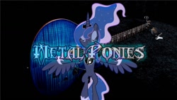 Size: 1280x720 | Tagged: safe, artist:metal ponies, derpibooru import, edit, edited screencap, screencap, princess luna, alicorn, electric guitar, female, guitar, heavy metal, metal, metal ponies, music, musical instrument, solo, youtube