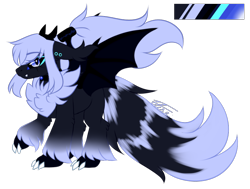 Size: 782x590 | Tagged: safe, artist:inspiredpixels, derpibooru import, oc, oc only, original species, adoptable, claws, ears, floppy ears, hairband, ponytail, simple background, slit eyes, solo, transparent background, wings