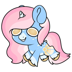 Size: 420x420 | Tagged: safe, artist:kryptidkitty, derpibooru import, oc, oc only, pony, unicorn, empty eyes, simple background, smiling, solo, transparent background, unshorn fetlocks