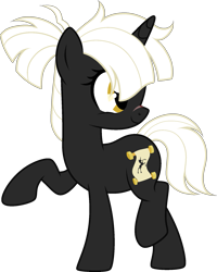 Size: 1489x1865 | Tagged: safe, artist:kryptidkitty, derpibooru import, oc, oc only, pony, unicorn, golden eyes, looking back, raised hoof, raised leg, simple background, smiling, solo, transparent background