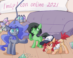 Size: 2748x2181 | Tagged: safe, artist:开清, derpibooru import, oc, oc:anon filly, oc:conpone, oc:contard, /mlp/, /mlp/ con, female, filly