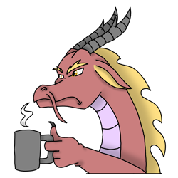 Size: 2612x2612 | Tagged: safe, alternate version, artist:agdapl, derpibooru import, dragon, angry, colored, crossover, dragonified, mug, simple background, soldier, species swap, team fortress 2, transparent background