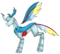 Size: 3660x3300 | Tagged: safe, artist:agdapl, derpibooru import, changedling, changeling, changedlingified, crossover, curved horn, floating wings, horn, male, medic, simple background, solo, species swap, team fortress 2, transparent background, wings