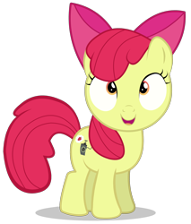 Size: 2300x2700 | Tagged: safe, artist:hanifanims, derpibooru import, apple bloom, earth pony, pony, bloom and gloom, adorabloom, cute, female, filly, simple background, solo, transparent background, vector