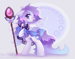 Size: 3740x2940 | Tagged: safe, artist:dedfriend, derpibooru import, oc, oc only, pegasus, pony, solo, staff