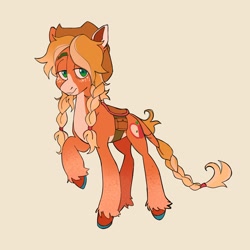 Size: 2034x2035 | Tagged: safe, artist:_psiionix_, derpibooru import, applejack, earth pony, pony, blaze (coat marking), coat markings, facial markings, redesign, solo