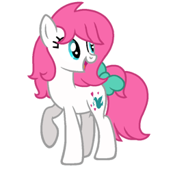 Size: 768x768 | Tagged: safe, artist:evansworld, derpibooru import, truly, earth pony, pony, g1, g4, bow, cute, female, g1 to g4, generation leap, mare, open mouth, open smile, raised hoof, raised leg, simple background, smiling, solo, tail bow, transparent background, trulybetes