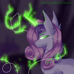 Size: 2000x2000 | Tagged: safe, artist:greenmaneheart, derpibooru import, sweetie belle, pony, magic, older, solo