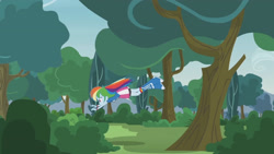 Size: 3410x1920 | Tagged: safe, derpibooru import, screencap, rainbow dash, equestria girls, friendship games, pinkie spy (short), boots, clothes, cutie mark, cutie mark on clothes, female, high res, shoes, smiling, solo, tree