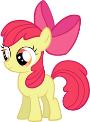 Size: 6000x8111 | Tagged: safe, artist:pilot231, derpibooru import, apple bloom, earth pony, pony, apple bloom's bow, bow, confused, female, filly, hair bow, simple background, solo, standing, transparent background, vector