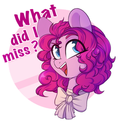 Size: 1280x1312 | Tagged: safe, artist:cloud-fly, derpibooru import, pinkie pie, earth pony, pony, bust, dialogue, eye clipping through hair, hamilton, neck bow, open mouth, open smile, portrait, reference, smiling, solo, thomas jefferson