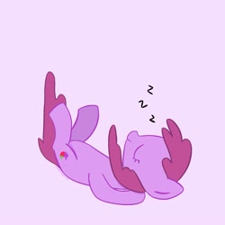 Size: 2000x2000 | Tagged: safe, artist:omelettepony, derpibooru import, berry punch, berryshine, earth pony, falling, female, mare, simple background, sleeping, solo