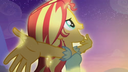 Size: 3410x1920 | Tagged: safe, derpibooru import, screencap, sunset shimmer, equestria girls, my past is not today, rainbow rocks, blouse, female, high res, open mouth, solo