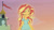 Size: 3410x1920 | Tagged: safe, derpibooru import, screencap, sunset shimmer, equestria girls, my past is not today, rainbow rocks, blouse, canterlot high, eyes closed, female, high res, smiling, solo, sunshine shimmer