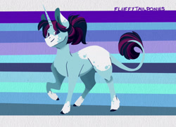 Size: 2048x1485 | Tagged: safe, artist:artfestation, derpibooru import, oc, oc only, pony, unicorn, abstract background, horn, leonine tail, raised hoof, raised leg, solo, unicorn oc