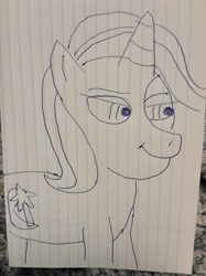 Size: 1280x1707 | Tagged: safe, artist:aliciamartin851, derpibooru import, trixie, pony, unicorn, eyes open, female, mare, pen drawing, solo, traditional art