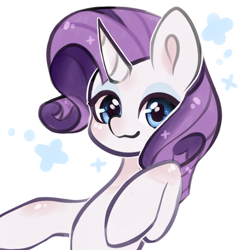 Size: 900x900 | Tagged: safe, artist:spacedkeys, derpibooru import, rarity, pony, unicorn, :3, looking at you, smiling, solo