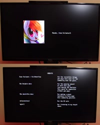 Size: 1110x1385 | Tagged: safe, artist:mirroredsea, derpibooru import, screencap, rainbow dash, barely pony related, coincidence?!... probably, computer monitor, hacking, photo, picture of a screen, pony reference, solo, wii