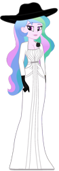 Size: 527x1517 | Tagged: safe, artist:edy_january, derpibooru import, edit, part of a set, princess celestia, principal celestia, equestria girls, clothes, cosplay, costume, dress, dressup, gloves, hat, lady dimitrescu, resident evil, resident evil 8, resident evil village, solo, vector, vector edit