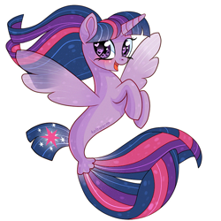 Size: 800x800 | Tagged: safe, artist:kaltwarm, derpibooru import, twilight sparkle, twilight sparkle (alicorn), alicorn, seapony (g4), my little pony: the movie, blushing, dorsal fin, female, fin wings, fish tail, flowing mane, flowing tail, heart eyes, horn, open mouth, open smile, purple eyes, seaponified, seapony twilight, simple background, smiling, solo, species swap, tail, transparent background, wingding eyes, wings