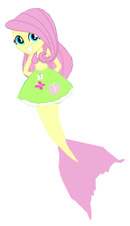 Size: 713x1239 | Tagged: safe, derpibooru import, fluttershy, mermaid, equestria girls, grin, mermaidized, png, simple background, smiling, species swap, white background