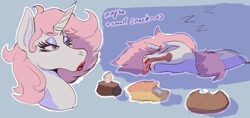 Size: 1743x821 | Tagged: safe, artist:radicalweegee, derpibooru import, oc, candy, food, majestic as fuck, sleeping, sleeping beauty, sncks, sweets