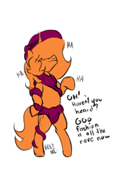 Size: 975x1450 | Tagged: safe, artist:sile-animus, derpibooru import, oc, oc only, oc:sile, goo, goo pony, original species, bondage, dialogue, encasement, fashion, hat, help, pony hat, silly, simple background, text, transparent background