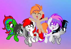 Size: 720x500 | Tagged: safe, artist:musicrose, derpibooru import, oc, oc:fededash, pegasus, female, filly, happy, jumping, pegasus oc