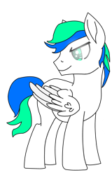 Size: 2185x3409 | Tagged: safe, artist:goldlines005, derpibooru import, oc, oc only, pegasus, pony, base used, male, pegasus oc, simple background, smiling, solo, stallion, transparent background, wings