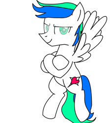 Size: 2065x2301 | Tagged: safe, artist:goldlines005, derpibooru import, oc, oc only, pegasus, pony, bipedal, crossed arms, male, pegasus oc, simple background, smiling, solo, stallion, transparent background, wings