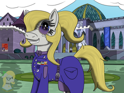 Size: 1600x1200 | Tagged: safe, artist:gray star, derpibooru exclusive, derpibooru import, oc, oc:gray star, fallout equestria, clothes, medal, military uniform, ponytail, prewar, sunglasses, uniform