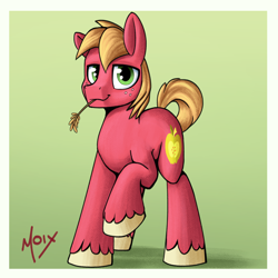 Size: 2000x2000 | Tagged: safe, artist:supermoix, derpibooru import, big macintosh, earth pony, pony, cute, handsome, looking at you, male, simple background, solo, stallion