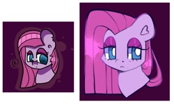 Size: 1734x1038 | Tagged: safe, artist:bunxl, derpibooru import, pinkie pie, earth pony, pony, frown, lidded eyes, pinkamena diane pie, redraw, solo