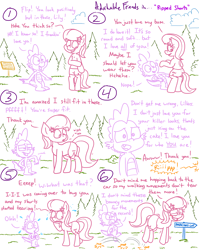 Size: 4779x6013 | Tagged: safe, artist:adorkabletwilightandfriends, derpibooru import, lily, lily valley, spike, comic:adorkable twilight and friends, absurd resolution, adorkable, adorkable friends, bipedal, bouncing, butt, clothes, comic, conversation, cute, date, dating, dimples, dimples of venus, dork, embarrassed, embarrassed body exposure, embarrassed nude exposure, excited, eyes on the prize, flirt, flirting, flirty, forest, grass, happy, hopping, humor, jiggle, kindness, looking, love, nervous, nudity, pants, plot, relationship, ripped pants, ripping, ripping clothes, running, shorts, slice of life, stare, tearing, torn clothes, volleyball shorts, wardrobe malfunction, we don't normally wear clothes