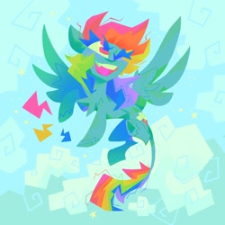 Size: 2048x2048 | Tagged: safe, artist:astro_eden, artist:nekosnicker, derpibooru import, rainbow dash, pegasus, pony, blue background, cloud, female, mare, simple background, solo